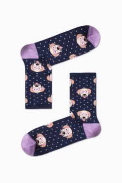 Κάλτσα Unisex με Σχέδιο Dark Blue Dogs