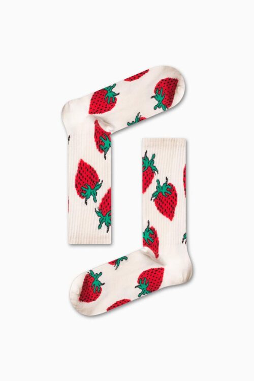 Κάλτσα Unisex με Σχέδιο White Strawberries