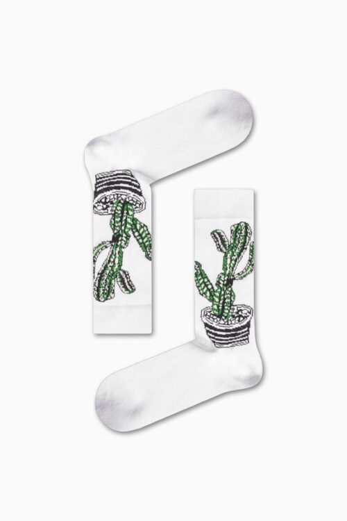 Κάλτσα Unisex με Σχέδιο Big White Cactus