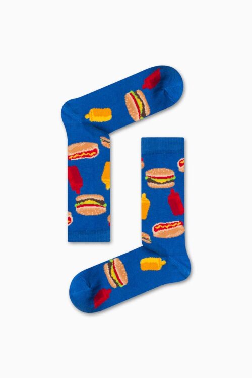 Καλτσα Unisex με Σχέδιο Blue Burger & Hot Dog