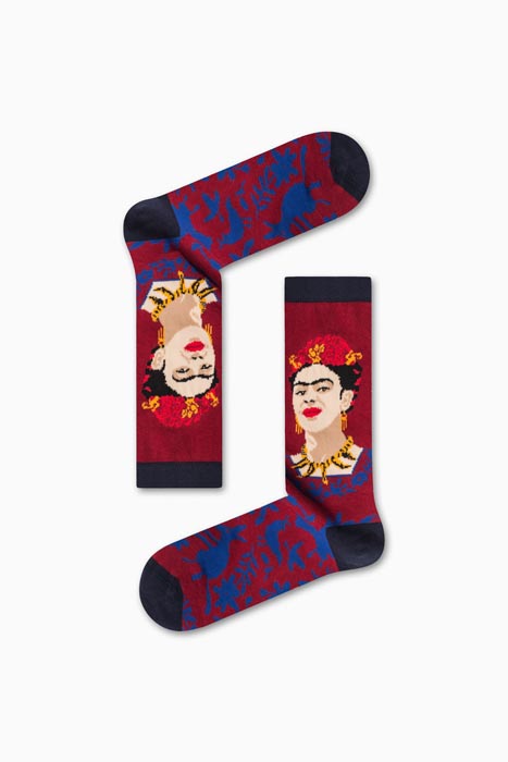 Κάλτσα Unisex με Σχέδιο Bordeaux Frida Kahlo