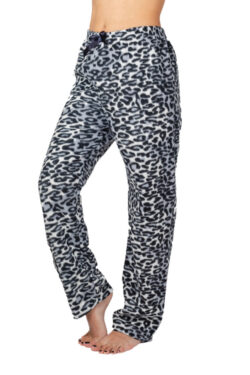 Γυναικείο Fleece Παντελόνι Πυτζάμα Black Leopard