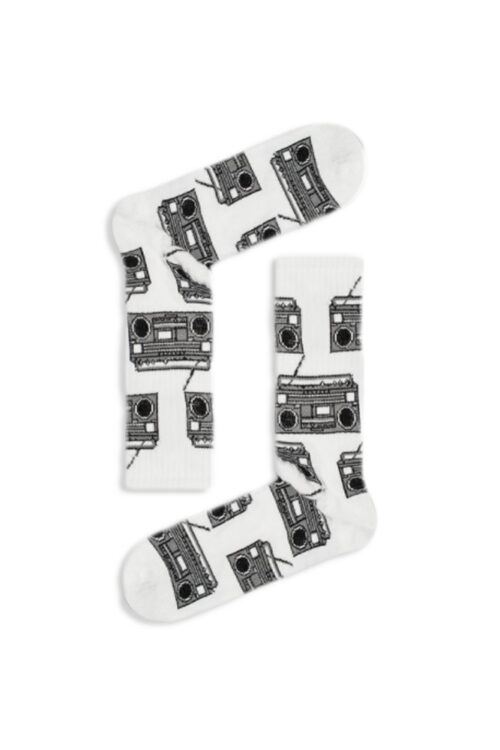 Κάλτσα Unisex με Σχέδιο Grey Cassette Player