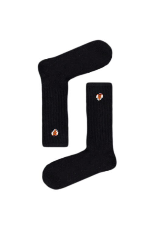 Κάλτσα Unisex με Σχέδιο Κέντημα Black Fox