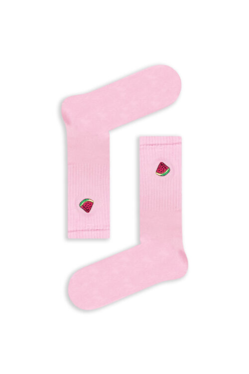 Κάλτσα Unisex με Σχέδιο Κέντημα Pink Watermelon