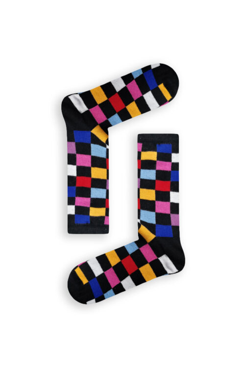 Κάλτσα Unisex με Σχέδιο Black Colorful Chess