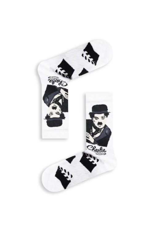 Κάλτσα Unisex με Σχέδιο Charlie Black & White
