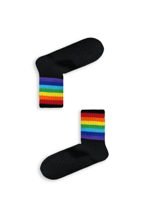 Κάλτσα Unisex με Σχέδιο Black Colorful Lines