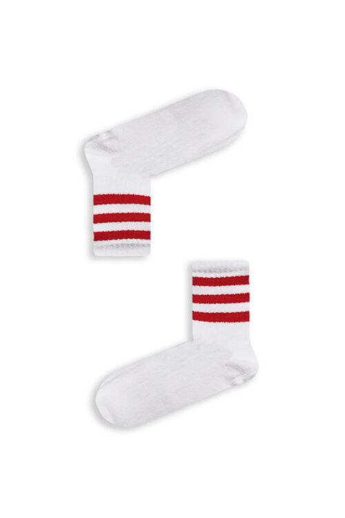 Κάλτσα Unisex με Σχέδιο White Red Lines