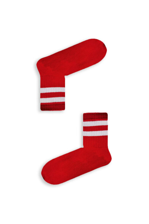 Κάλτσα Unisex με Σχέδιο Red White Lines