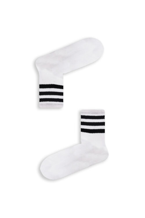 Κάλτσα Unisex με Σχέδιο White 3 Black Lines