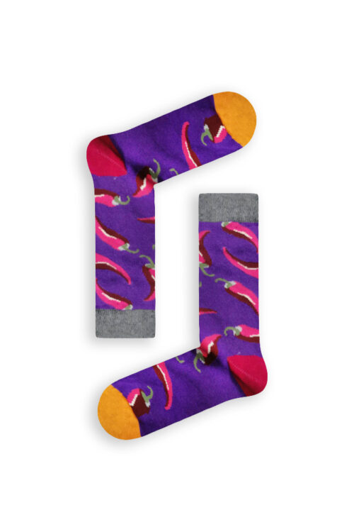 Κάλτσα Unisex με Σχέδιο Purple Hot Peppers