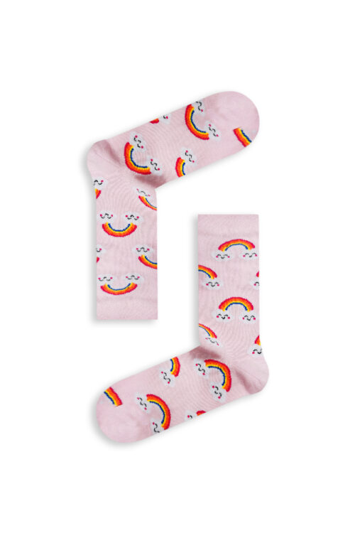 Κάλτσα Unisex με Σχέδιο Happy Rainbow Clouds