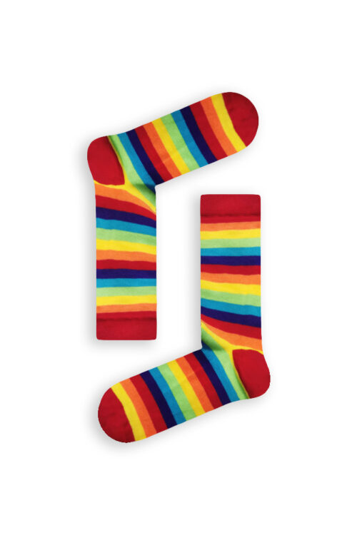 Κάλτσα Unisex με Σχέδιο Red Colorful Lines