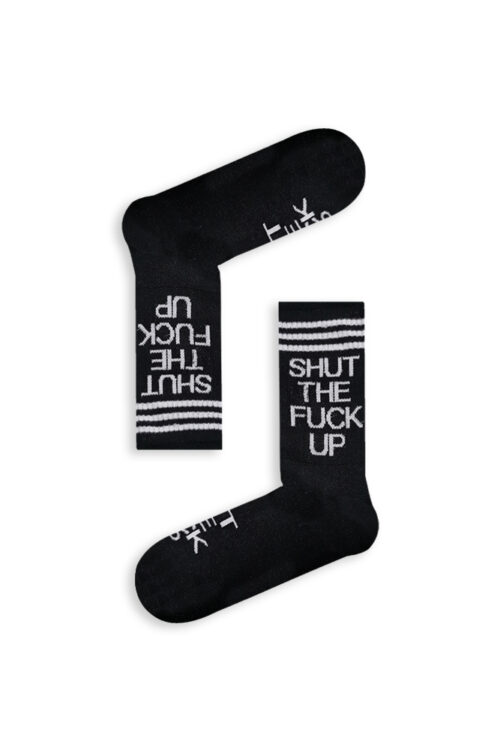 Κάλτσα Unisex με Σχέδιο Black SHUT THE F**K UP