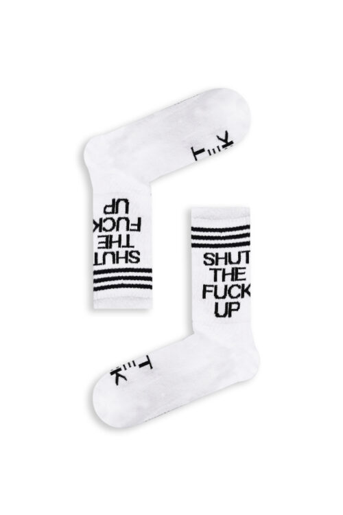 Κάλτσα Unisex με Σχέδιο White SHUT THE F**K UP