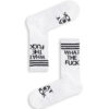 Κάλτσα Unisex με Σχέδιο White WHAT THE F**K
