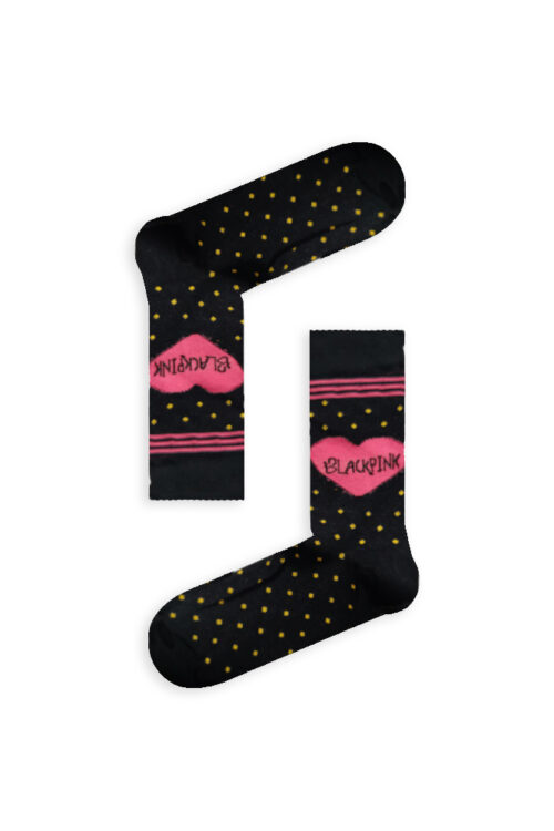 Κάλτσα Unisex με Σχέδιο Black Pink Heart