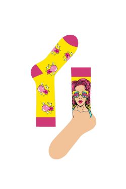 Κάλτσα Unisex με Σχέδιο WOW