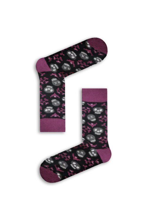 Κάλτσα Unisex με Σχέδιο Purple Skeleton