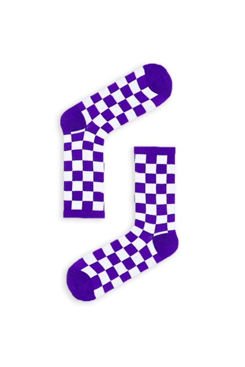 Κάλτσα Unisex με Σχέδιο Purple Squares