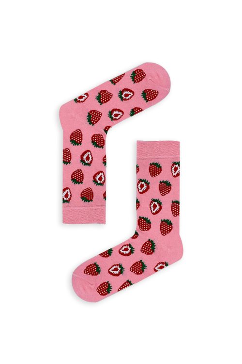 Κάλτσα Unisex με Σχέδιο Strawberry red