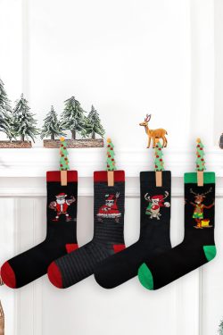 Κάλτσα Ανδρική με Σχέδιο Xmas Santa Reindeer - 4τμχ