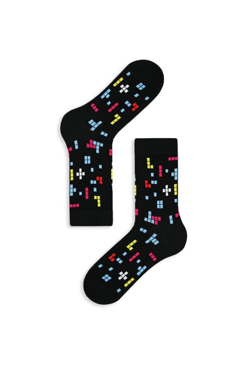 Κάλτσα Unisex με Σχέδιο Black Tetris