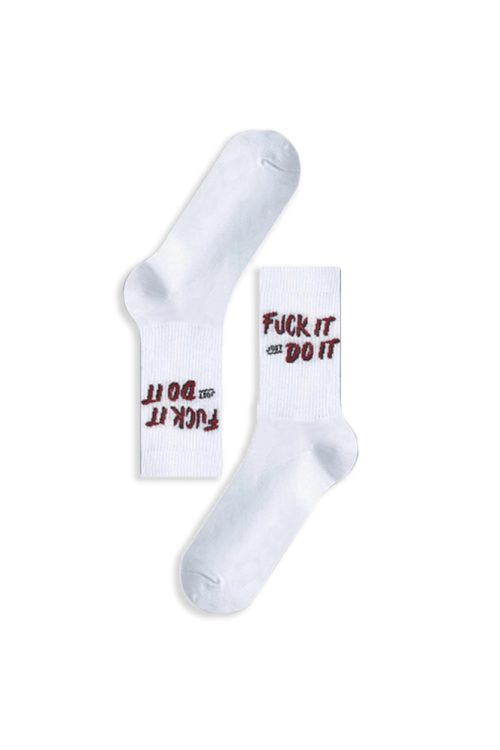 Κάλτσα Unisex με Σχέδιο Just Do It White