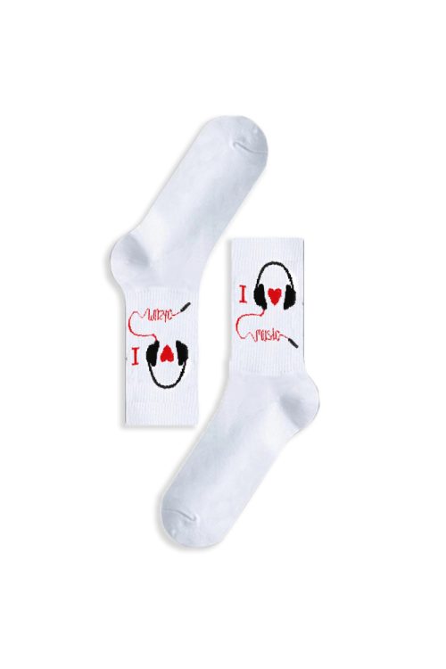 Κάλτσα Unisex με Σχέδιο Love Music