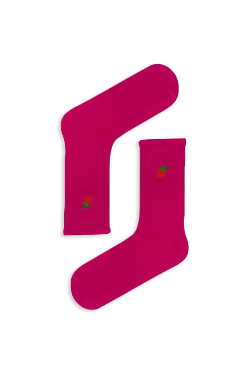 Κάλτσα Unisex με Σχέδιο Κέντημα Strawberry