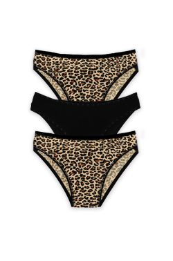 Γυναικείο Βαμβακερό Μπικίνι Κιλοτάκι Leopard Print - 3 Τεμαχίων