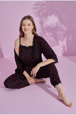 Alternative view of Γυναικείo Σετ Πυτζάμας Lips