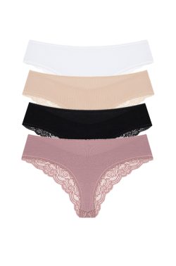 Γυναικείο Δαντελένιο Brazil Κιλοτάκι - 4 Τεμαχίων