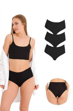 Alternative view of Γυναικείο Laser Cut Ψηλόμεσο Κιλοτάκι - 3 Τεμαχίων