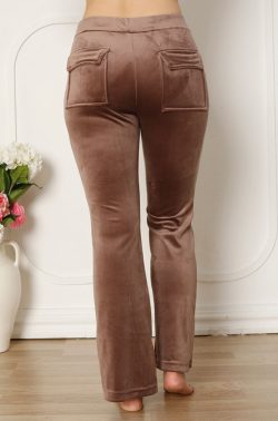 Γυναικείο Βελουτέ Παντελόνι Με Τσέπες Mocha