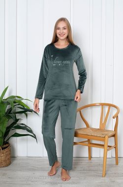 Γυναικεία Πυτζάμα Βελούδινη Love You