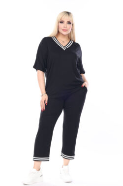 Γυναικείο Σετ Κάπρι Plus Size Stripes