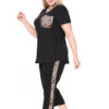 Γυναικείο Σετ Κάπρι Plus Size Leopard