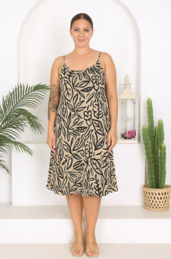Γυναικείο Φόρεμα Beige Leaf