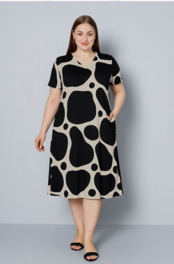 Γυναικείο Φόρεμα Black & Beige