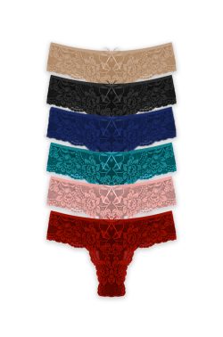 Γυναικείο Δαντελένιο Brazil Κιλοτάκι Colorful - 6 Τεμαχίων