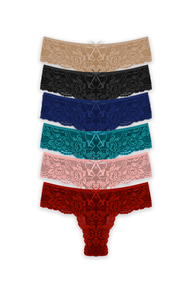 Γυναικείο Δαντελένιο Brazil Κιλοτάκι Colorful - 6 Τεμαχίων