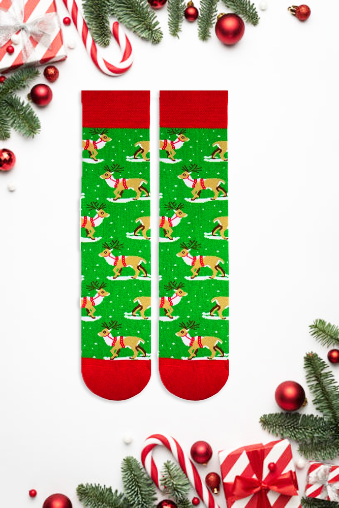 Κάλτσα Unisex με Σχέδιο Reindeer