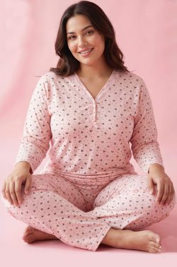 Γυναικεία Βισκόζ Πυτζάμα Grey Hearts